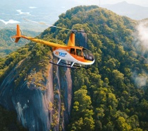 Helicopter over the rainforest near Cairns