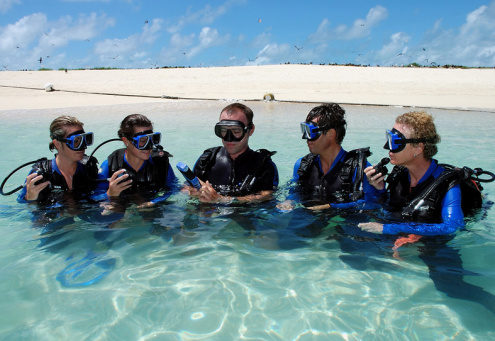Introductory diving at Michaelmas Cay