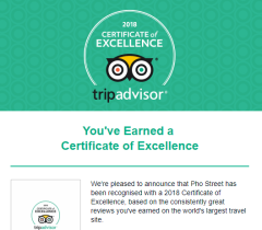 We are so happy to have been awarded a Certificate of Excellence from Trip Advisor!