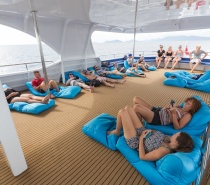 Laze around on our massive sun-decks on three levels