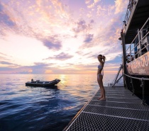 ​Wake up to watch the sun rise over the Great Barrier Reef. This is exactly what you will experience when staying overnight on-board our liveaboard vessel OceanQuest.